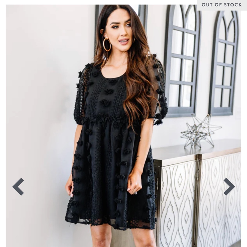 In Good Faith Black Swiss Dot Dress, Medium